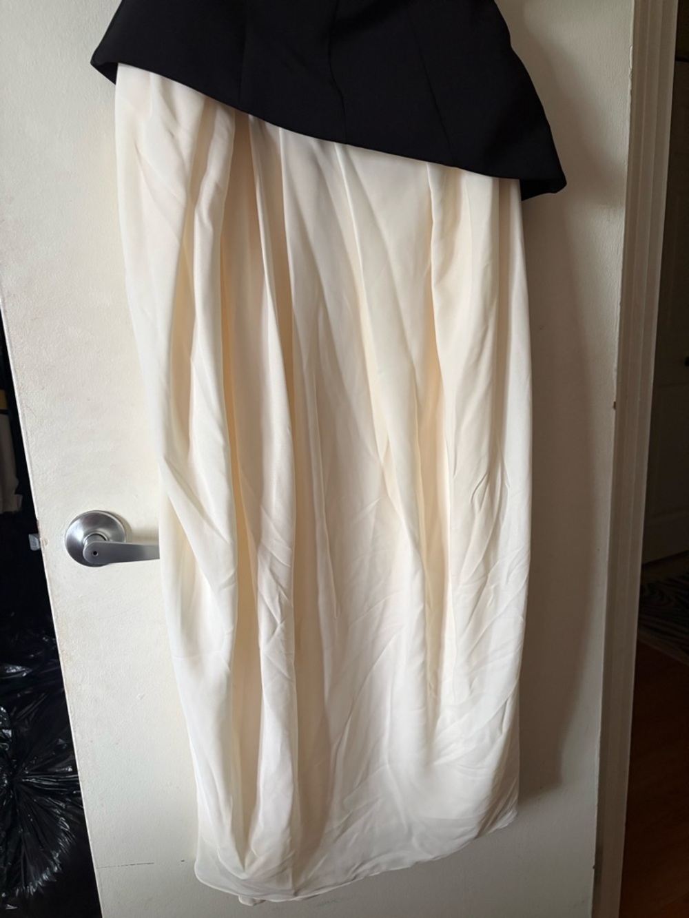 ASOS Arrange Strapless Black and Cream Two-Tone Midi Dress - Picture 5 of 11
